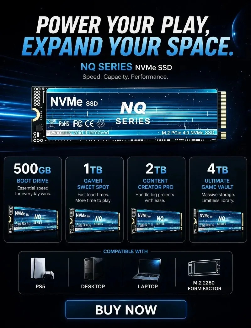 NQ SERIES NVME SSD 2TB/4TB NVM - M.2 Nvme 4Tb Pcie 4.0 Ssd recension och pris